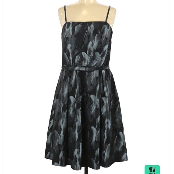 NWT WHBM | Black & Gray Print Convertible Dress Size 12 - Picture 1 of 7